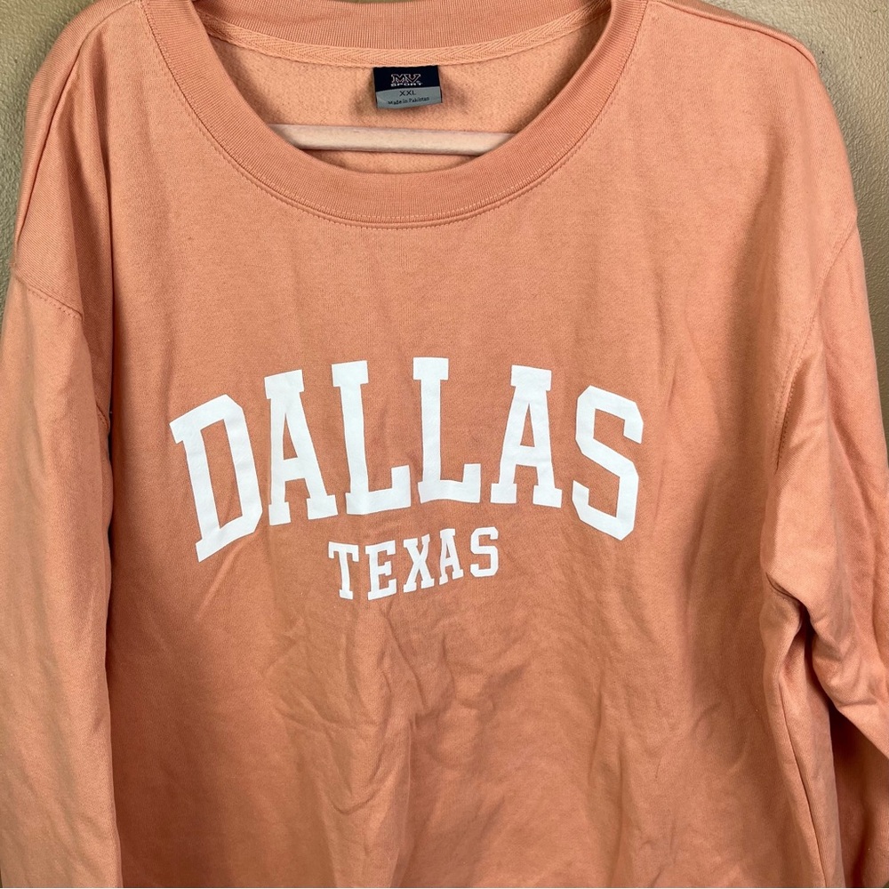 Oversized Dallas Texas Graphic Crewneck Sweatshirt Pullover 2XL MV Sport - Picture 2 of 14